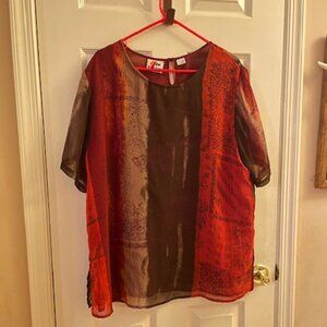 KAKTUS Plus Women's Earth Colors Top, 1x